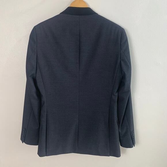 JF J. Ferrar Sz 36R Men's Slim Fit Sport Coat Blazer Jacket Black Career Travel - Picture 2 of 8